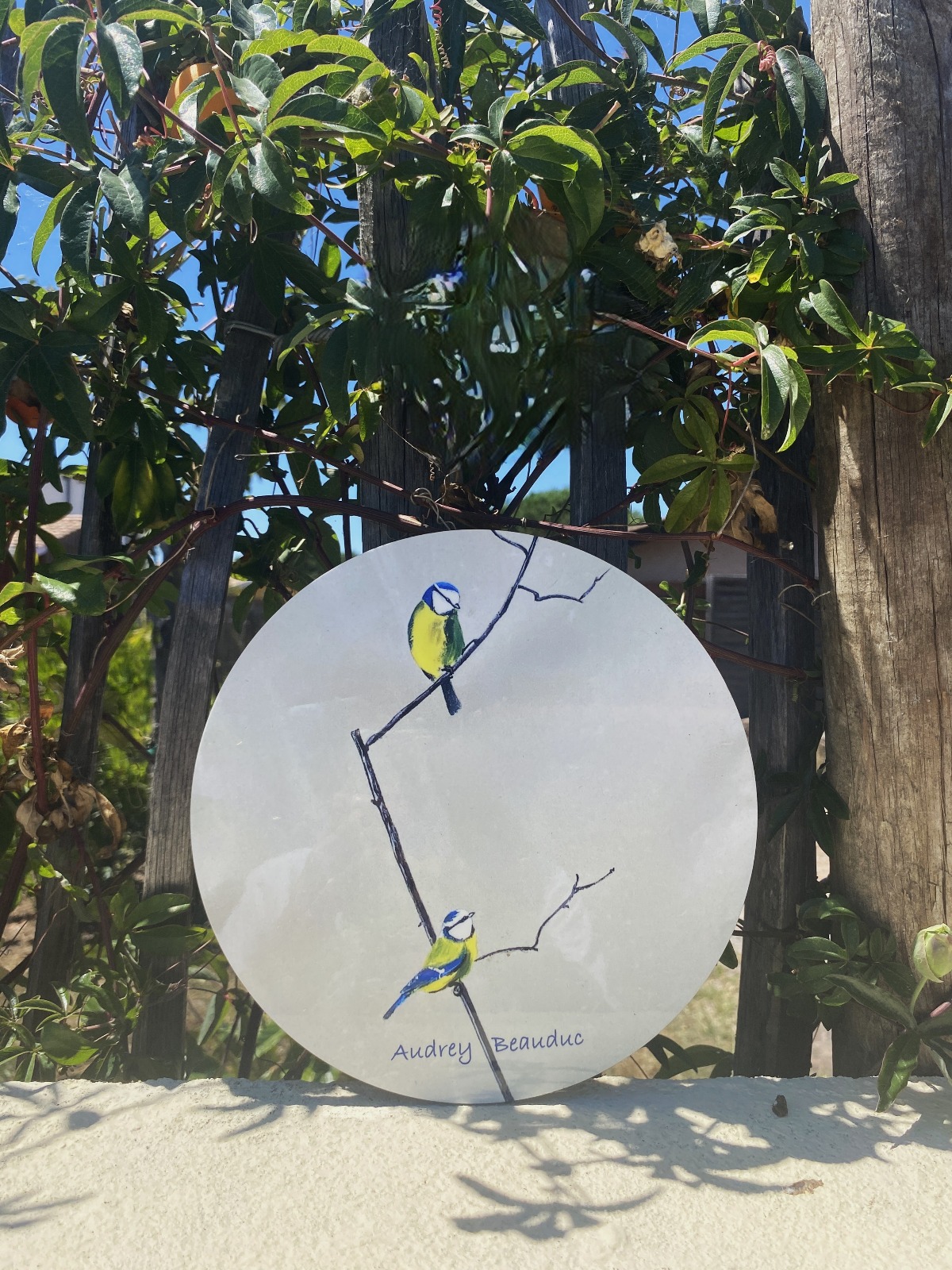 Dessous de plat - Illustration "Mésanges" 20 cm | Audrey Beauduc – Image 2