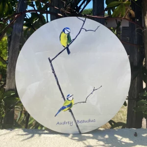 Dessous de plat - Illustration "Mésanges" 20 cm | Audrey Beauduc