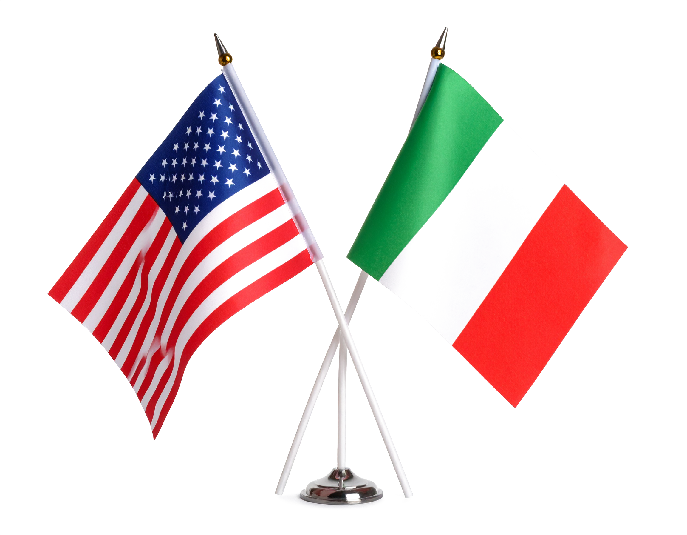 Drapeau usa et italie