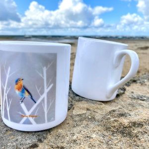 Mug « Rouge‑gorge » – Porcelaine | Audrey Beauduc