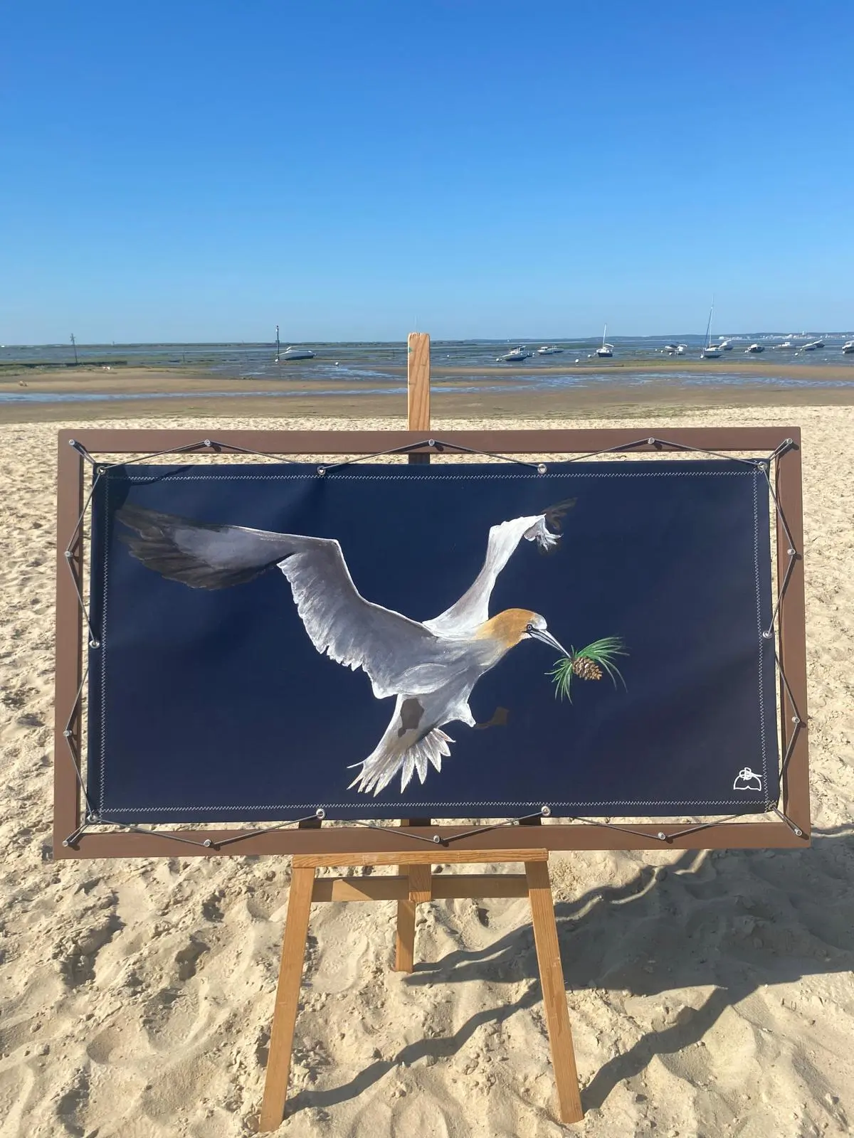 Fou de Bassan - Peinture sur toile nautique | Audrey Beauduc – Image 2