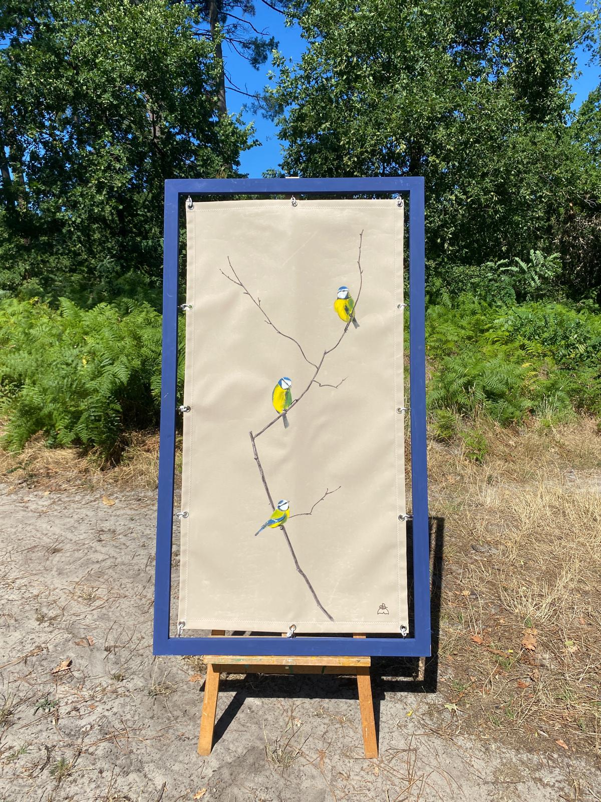 Mésanges sur un arbre – Peinture sur toile nautique | Audrey Beauduc – Image 2