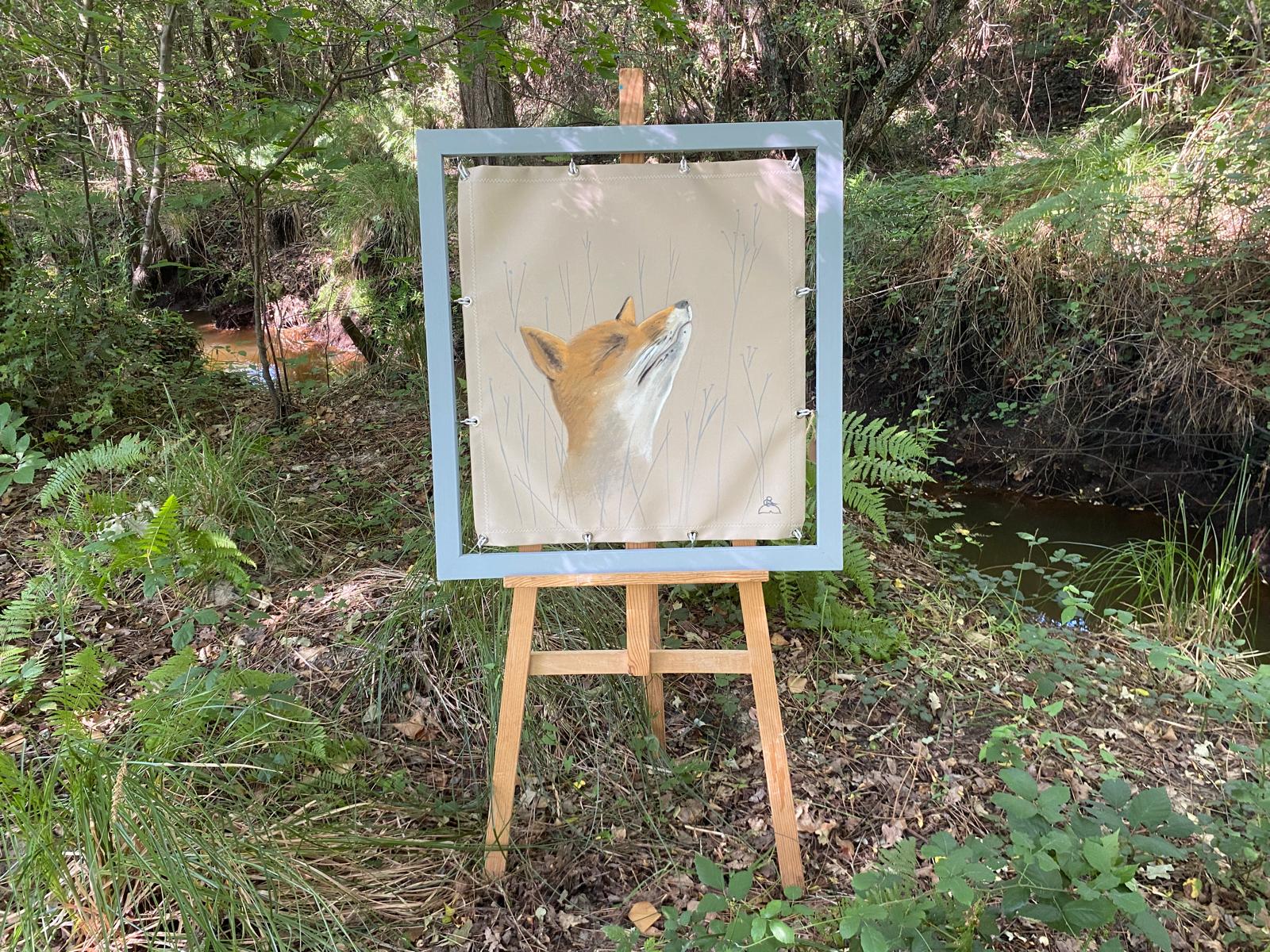 Renard songeur – Peinture sur toile nautique | Audrey Beauduc