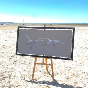 Spatules blanches - Peinture sur toile nautique | Audrey Beauduc