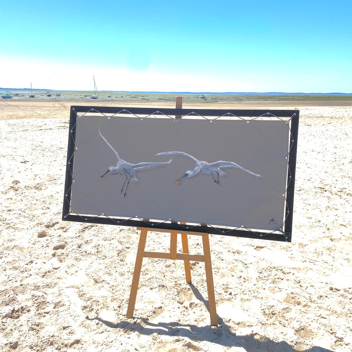 Spatules blanches - Peinture sur toile nautique | Audrey Beauduc